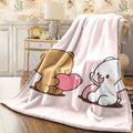 1pc Bubu & Dudu Cartoon Bear Couple Flannel Throw Blanket Soft Warm All-Season Digital Print Blanket for Sofa Travel Camping Office Cozy Gift for Family & Friends And Sofa Throw Pla
