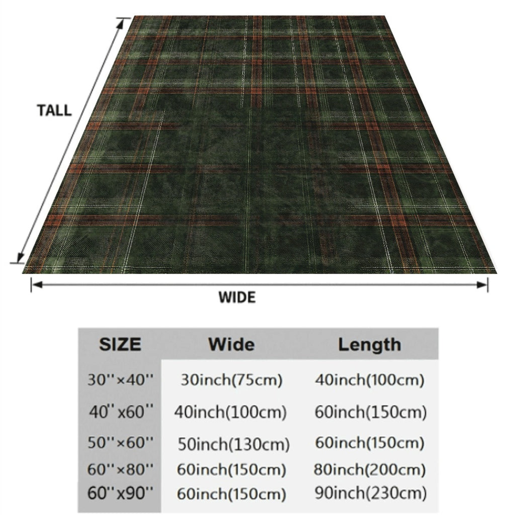 1pc Green And Brown Plaid Pattern Flannel Blanket Classic Checkered Design Soft Warm Throw for Sofa Cozy All-Season Plaid Flannel Material Retro Style Home Decor Accessory