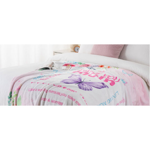 Battilo to My Mom Blanket Gift from Daughter Son, Unique Birthday Gifts for Mom Wife, Mother Birthday Present, Super Soft Flannel Throw Blankets for Bed Couch Mom Day(50 X 60in)