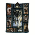 1pc Wolf Blanket Flannel 3D Printing Blanket Adult Flannel Blanket Chair Sofa Bedroom Blanket Room Decor