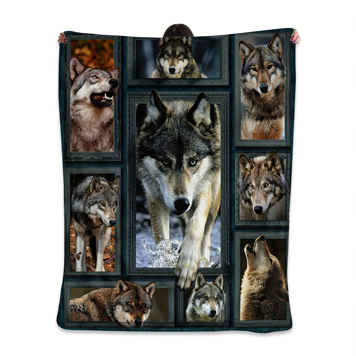 1pc Wolf Blanket Flannel 3D Printing Blanket Adult Flannel Blanket Chair Sofa Bedroom Blanket Room Decor