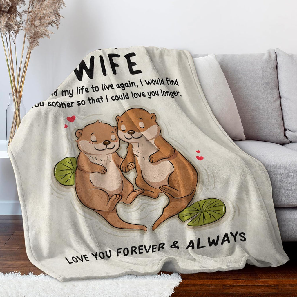 BeneCharm Funny Gifts for Wife, Wife Birthday Gift Ideas, to My Gorgeous Wifey Blanket, Wedding Anniversary Romantic Gift for Wifey, Valentines I Love You Gifts for Her, 60'' X 50''