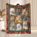 1pc Cat Pattern Printed Blanket, Cozy and Cute Throw Blanket, Super Warm, Soft, and Comfortable Flannel Blanket, Multiple Sizes Available, Suitable for Living Room, Bedroom, Sofa, and Bedside