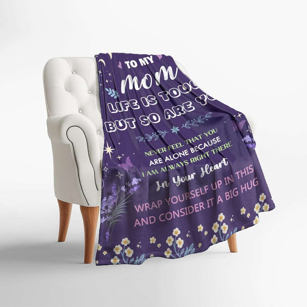 Levens Gifts for Mom Blanket 60 X 50 Soft Flannel Throw for Mother, Perfect Christmas Birthday Gift for Mom from Son Daughter, Cozy Blanket for Mother's Sofa or