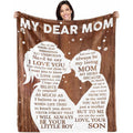 Birthday Gifts for Mom from Son Stocking Stuffers I Love You Gifts Best Mom Ever Ideas to My Mom Blanket Mothers Day Christmas Valentines Present Bed Throw Blanket 60x50