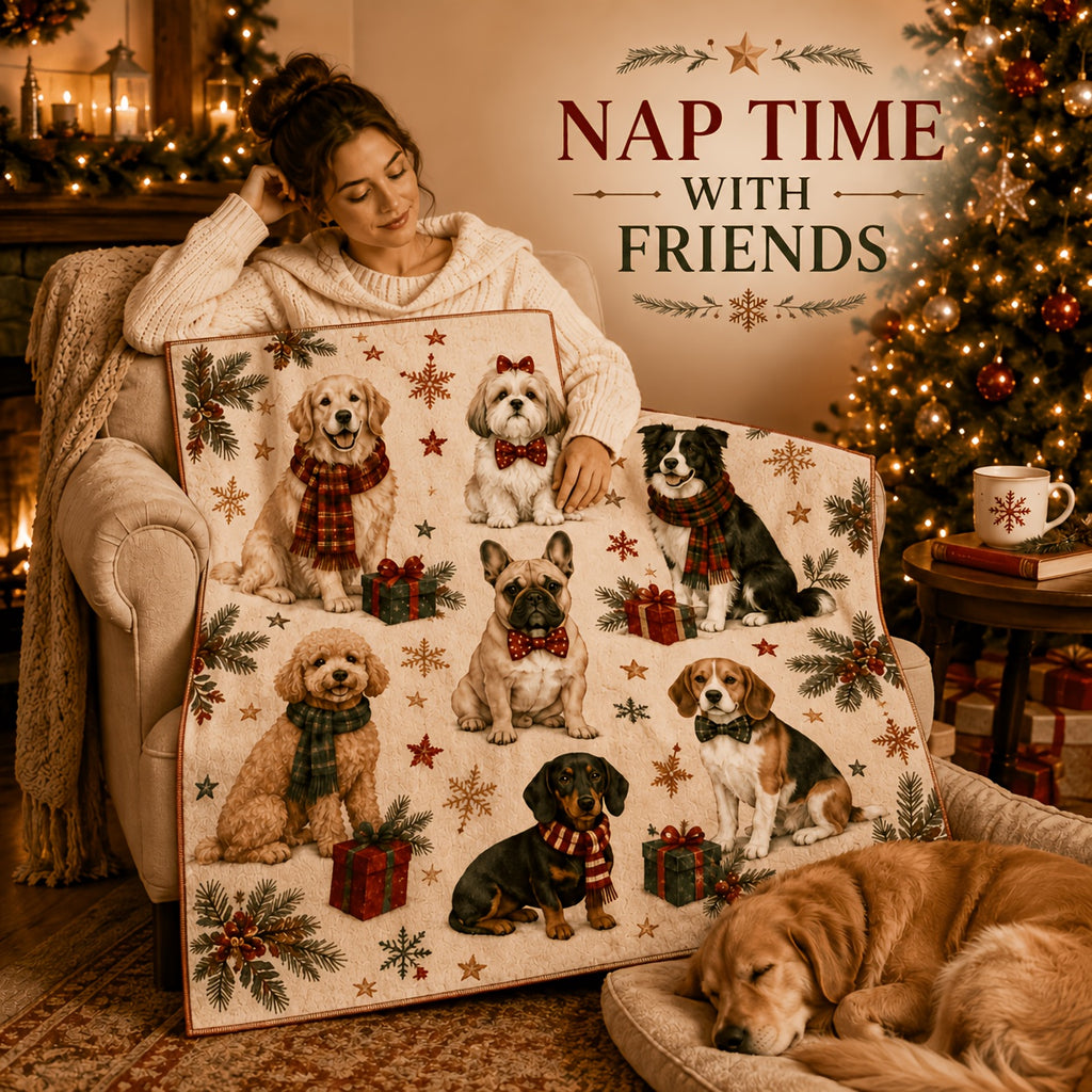 Blanket, Christmas Cute Dog Squad Flannel Blanket Autumn and Winter Warm Living Room Sofa Blanket Bedroom Blanket Lunch Break Air Conditioning Blanket