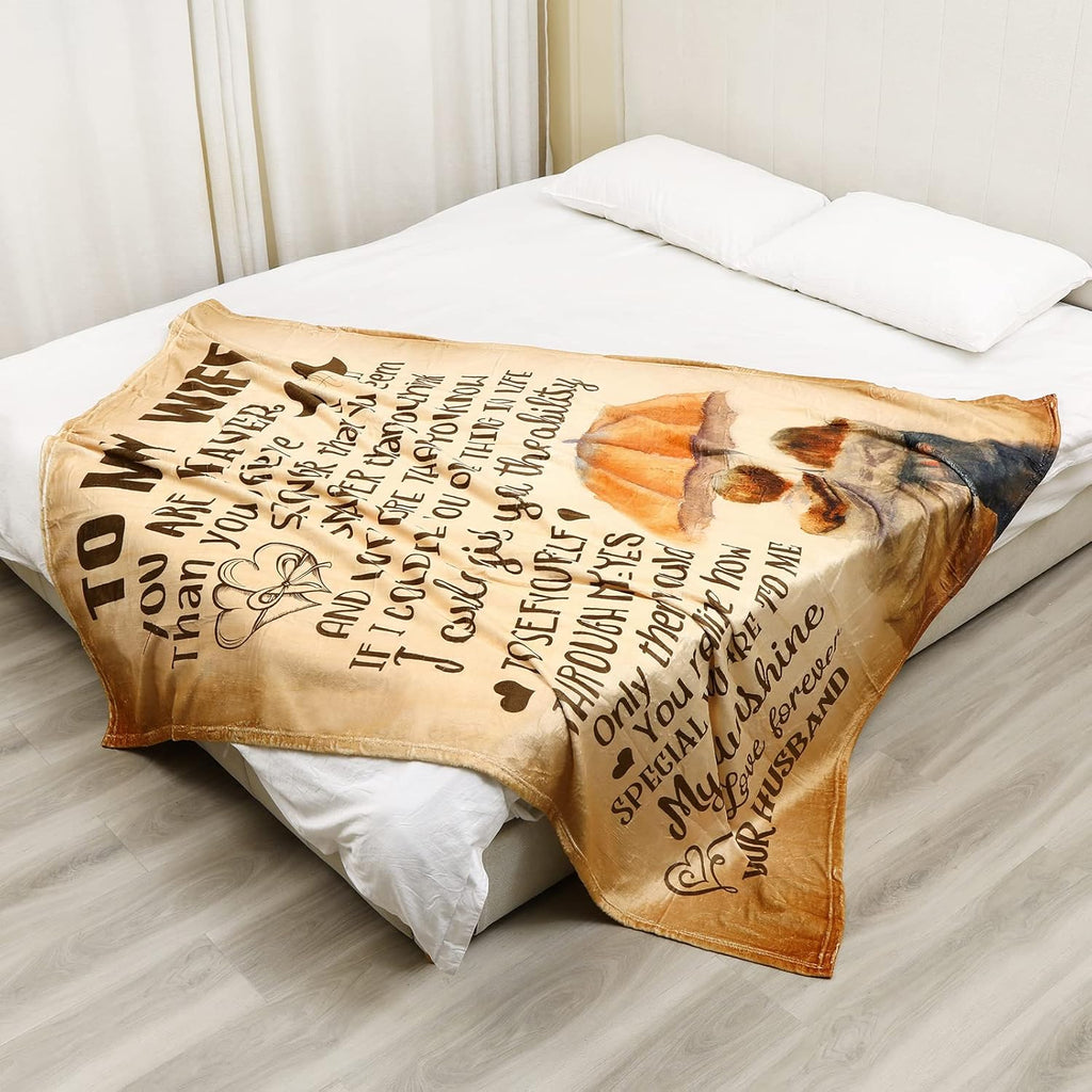 Gifts for Wife, Anniversary Wedding Gifts for Women, Birthday Wife Gifts Ideas, Healing Thoughts Blanket Presents for Her