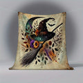 1pc Halloween Witch Hat Blanket, Witch Hat Printed Design, Body Cover Blanket, Soft Fleece Plush, Lightweight And Durable, Multi-Size Available, Suitable for Holiday Decor, Living Room Leisure, Bedroom Warmth, Party Decoration