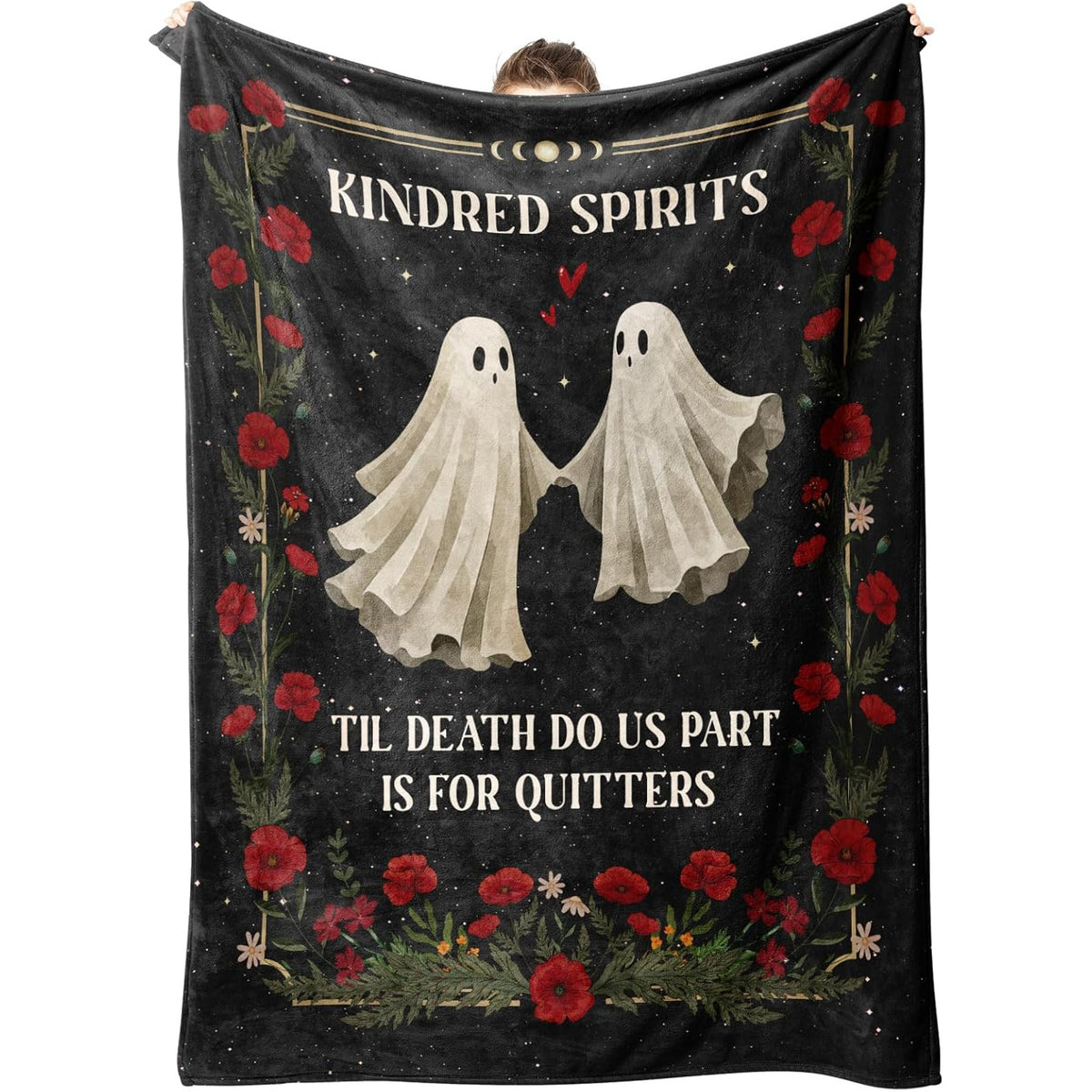 Valentines Day Gifts for Her Him- Couple Blanket, Valentines Anniversary Wedding Gifts for Women Men Wife Husband Couple, Engagement Birthday Gift for Women Friend, I Love You Gothic Blanket