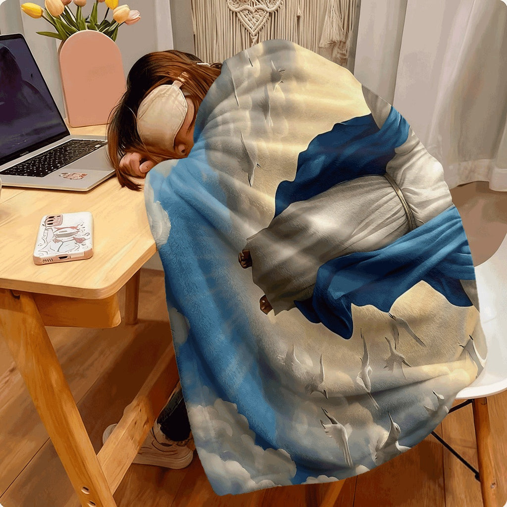1pc Ultra-Soft Jesus-Inspired Flannel Throw Blanket HD Print Versatile for Sofa & Room Perfect Gift Idea All-Season Comfort