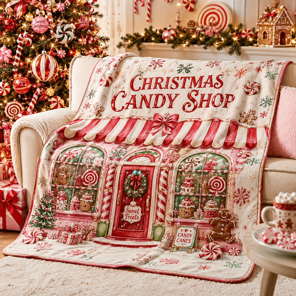 Blankets, Christmas Candy Store, Mints, Gingerbread, Lollipops, Patterns, Living Room, Sofa, Bedroom, Lunch Break