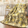 1pc Roosteratiels Galore Flannel Blanket Soft Warm All-Seedion Throw with Roosteratiel Birds in Yellow Grey White Black Brown Beige Cozy Sofa Camping & Travel Companion Machine W