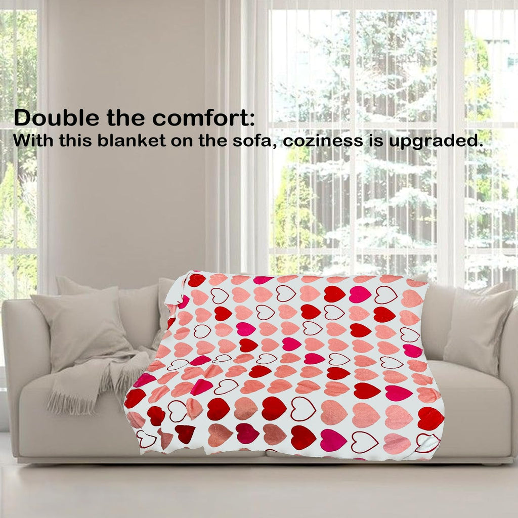 60 X 50 Inches Valentine'S Day Throw Blanket, Cozy Flannel Blankets for Women, Couples, And Moms, Perfect Valentine'S Gifts, Ideal for Couch And Camping