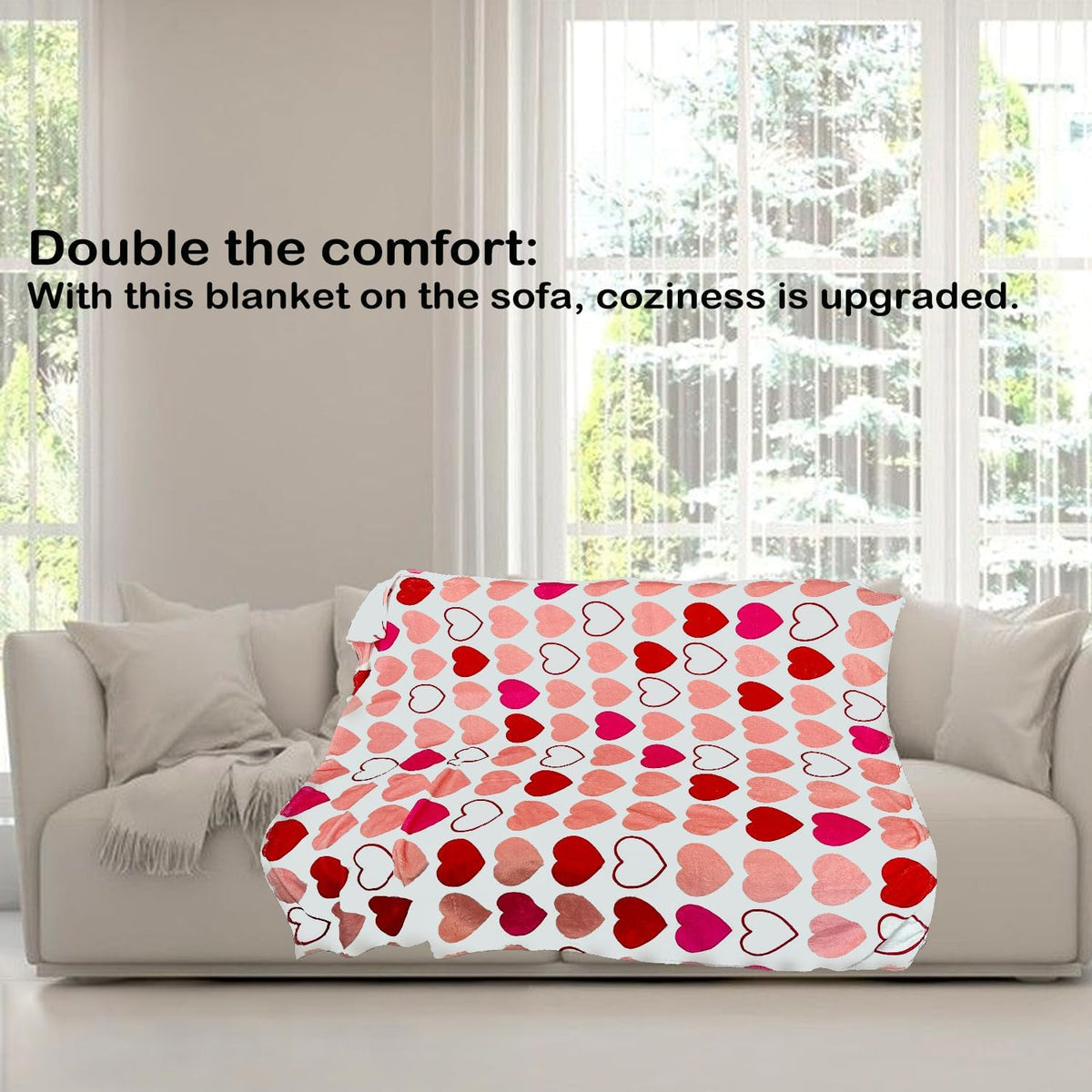 60 X 50 Inches Valentine'S Day Throw Blanket, Cozy Flannel Blankets for Women, Couples, And Moms, Perfect Valentine'S Gifts, Ideal for Couch And Camping