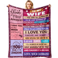 Gifts for Wife from Husbend- Anniversary Wedding Gifts for Women- Best Wife Birthday Gift Ideas- Christmas Mothers Valentines Day Romantic I Love You Gift for Her- to My Wife's Blanket 60x80