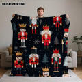 1pc 2D Flat Printed Christmas Double-sided Universal Blanket, Nutcracker Christmas Soldier, 100% Polyester Fabric Teachers' Day Gift, Suitable for a Wide Range of Scenarios, Very Suitable for Sofas, Naps, Air-conditioned Rooms, Camping, 2D Flat