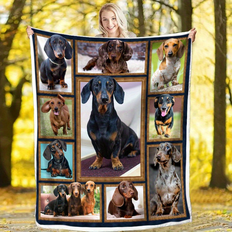 Smolander Hound Patchwork Pattern Soft Blanket Flannel Blanket 1pc