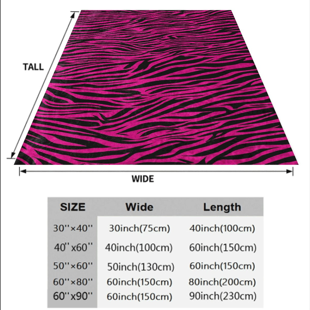 1pc Pink And Black Zebra Print Soft Flannel Blanket Cozy Plush Flannel Throw for Sofa All-Season Warm Decorative Blanket