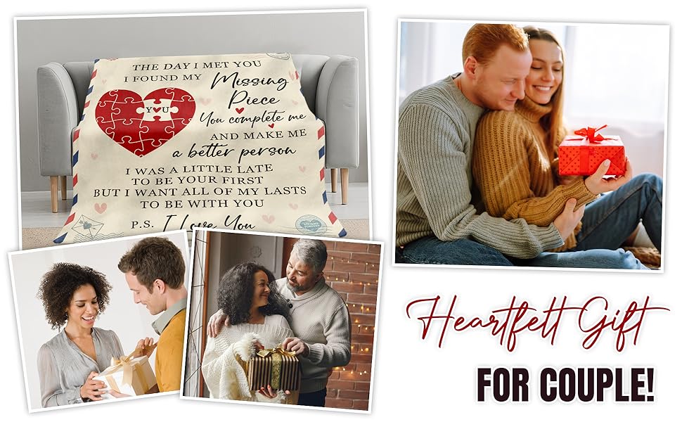 GEEMBI Valentine'S Day Presents for Him And Her - Cozy Flannel Throw Blankets 60X80 Inches - Perfect Gifts for Weddings, Anniversaries, And Birthdays for Couples