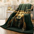 1pc Nordic Deer Head Blanket - Super Soft Blanket Suitable for All Seasons Sofa Camping Travel Cover Carpet Perfect Gift for Nature Enthusiasts Thick And Durable Nordic Style