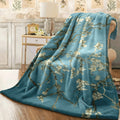 1pc Almond Blossom Floral Fleece Blanket Soft Warm All-Season Multi-Use for Home, Office, Camping Machine Washable Contemporary Quilted Throw Gift