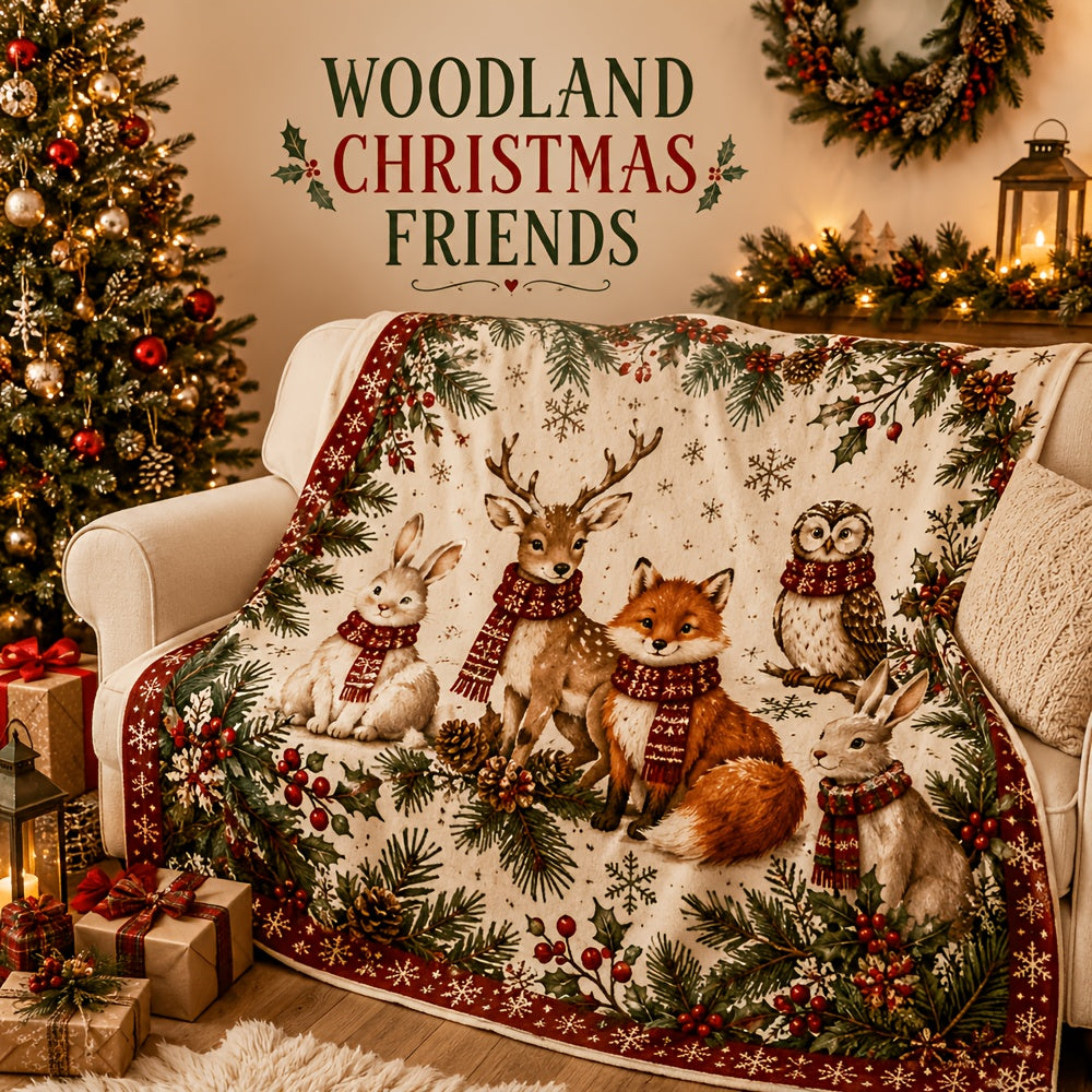 Blankets, Forest Animals Christmas Party Flannel Blankets Autumn And Winter Warm Living Room Sofa Blankets Bedroom Blankets Lunch Break Air Conditioning Blankets