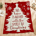 1pc Christmas Tree And Snowflake Pattern Red-Themed Flannel Blanket, Festive Cozy Design, Soft Plush All-Season Use, Suitable for Reading Time, Weekend Sofa Naps, And Movie Entertainment