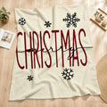 1pc of Christmas Merry CHRISTMAS Themed Cream Beige Flannel Blanket, Featuring a Festive and Cozy Design. Soft Plush Surface, Suitable for All Seasons. Ideal for Reading Time, Office Naps, and Weekend Sofa Lounging
