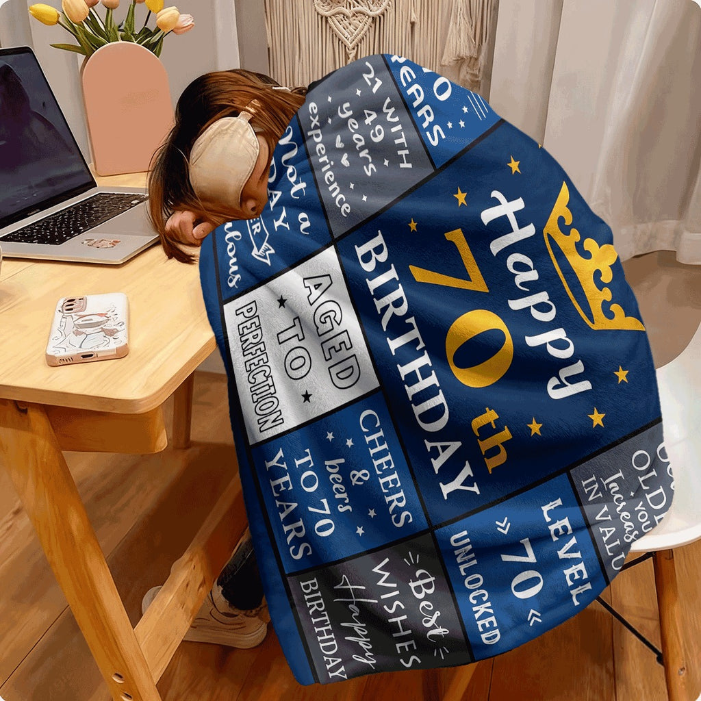 1pc Gifts for Men'S 70Th Birthday, a Cozy Blanket for Celebrating 70 Years, a Soft Flannel Blanket for Men Born in 1955