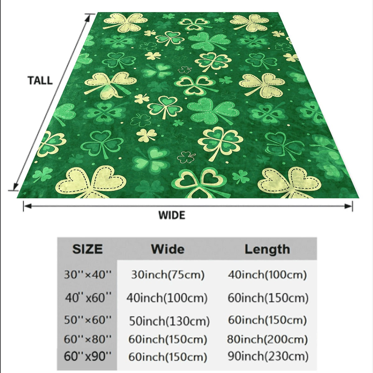 1pc Lucky Clover Green Throw Blanket Soft Polyester, All-Season Comfort with Shamrock Patterns, Perfect for St Patrick's Day & Everyday Use, Cozy Home Decor, Allseason Blanket Cozy Home Decor