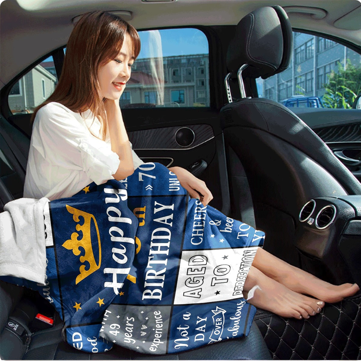 1pc Gifts for Men'S 70Th Birthday, a Cozy Blanket for Celebrating 70 Years, a Soft Flannel Blanket for Men Born in 1955