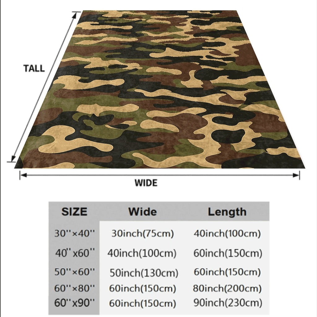 1pc Classic Camouflage Print Flannel Blanket All-Season Soft Camouflage Throw for Outdoor Camping Hiking or Home Sofa Durable Lightweight Camouflage Fleece Blanket