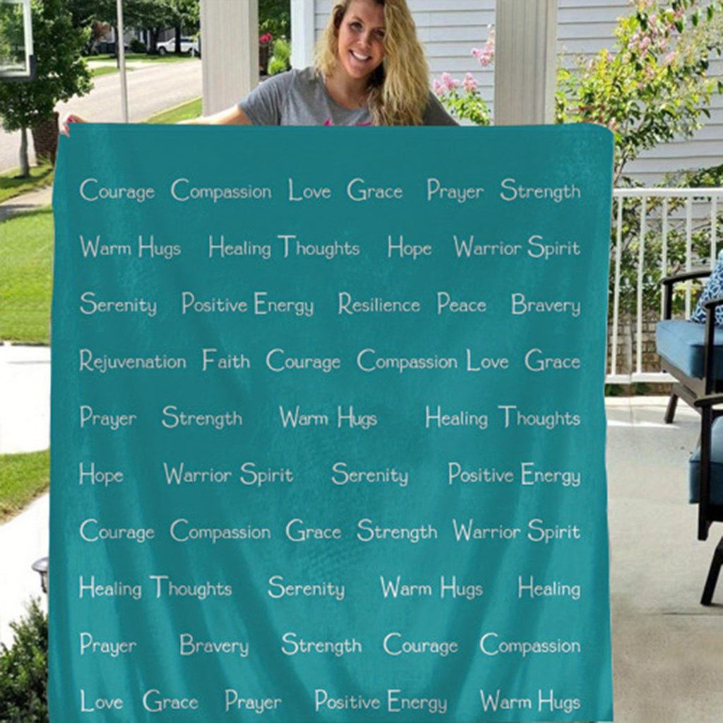 1pc Inspirational Navy Blue Throw Blanket - Super Soft, Warm Embrace with Positive Affirmations for Strength, Courage, Love & Hope - Allergy-Friendly, Multi-Purpose Comfort 60x50 inches