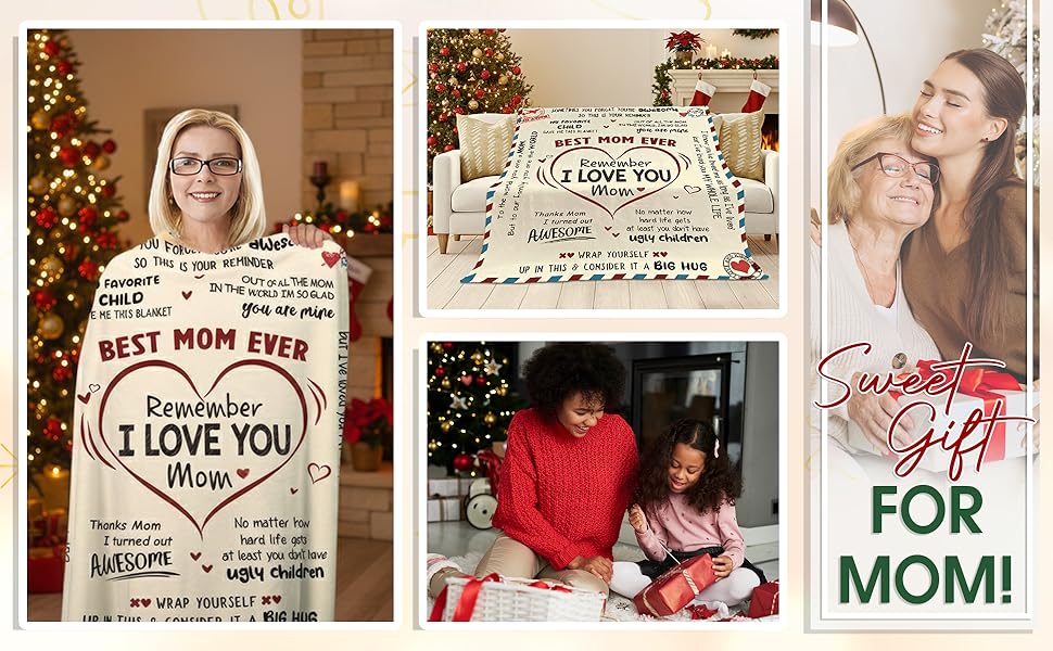 GEEMBI Christmas Birthday Gifts for Mom- Super Soft Flannel Throw Blanket for Couch 50x60 In- Mom Birthday Gifts from Daughter Son, Birthday Gift for Mother in Law, Mama Gift Ideas
