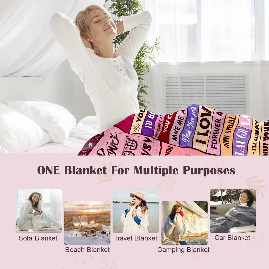 Gifts for Wife from Husbend- Anniversary Wedding Gifts for Women- Best Wife Birthday Gift Ideas- Christmas Mothers Valentines Day Romantic I Love You Gift for Her- to My Wife's Blanket 60x80