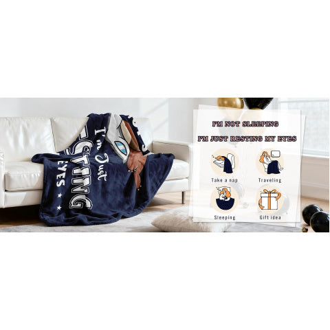 Birthday Gifts for Men/Him, Gifts for Him Dad Grandpa Husband Blanket 60X50, Anniversary Retirement Gift for Man, I'M Not Sleeping I'M Just Resting My Eyes
