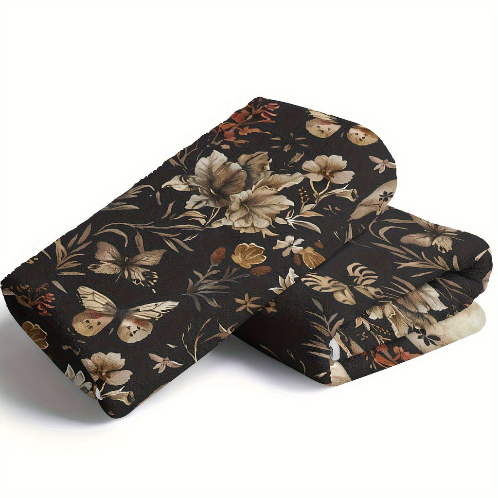 Skull& Floral Flannel Throw Blanket- Soft, Warm, and Cozy for Couch,, Travel, and Office- Versatile All-Season Gift