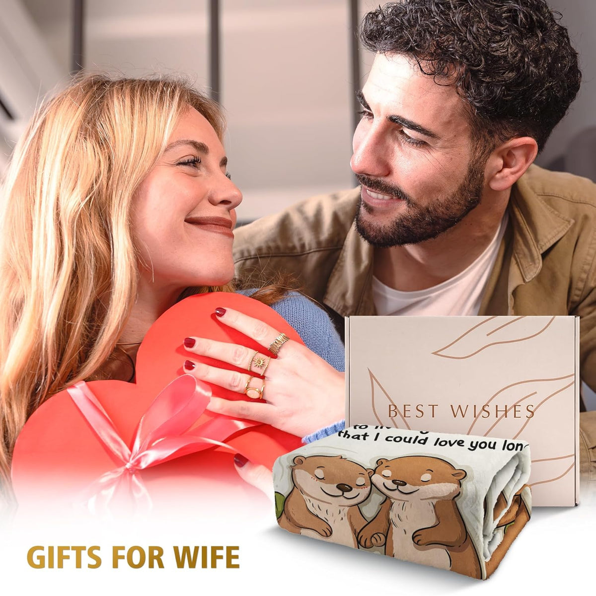 BeneCharm Funny Gifts for Wife, Wife Birthday Gift Ideas, to My Gorgeous Wifey Blanket, Wedding Anniversary Romantic Gift for Wifey, Valentines I Love You Gifts for Her, 60'' X 50''