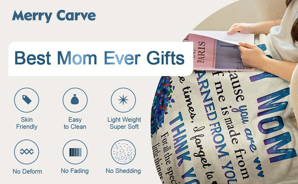 Gifts for Mom from Son, Romantic Birthday Gifts from Son to My Mom Flannel Blanket for Mama from Son Mother Day Birthday Presents for Mom Soft Throw Blanket 60 X 50