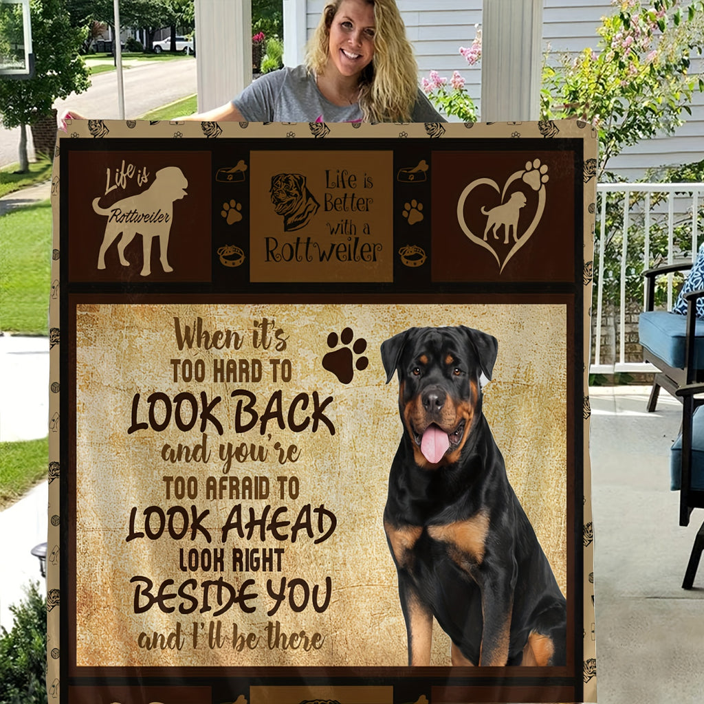 1pc German Shepherd Print Flannel Blanket for Adults - Soft Warm All-Season Throw with Multi-Color Vintage Dog Collar & Tag Design, Hand Wash Only, Perfect for Couch, Sofa, Bed, Office, Camping, Travel - Ideal Gift for Dog Lovers, Dog Blanket, Dogthemed D