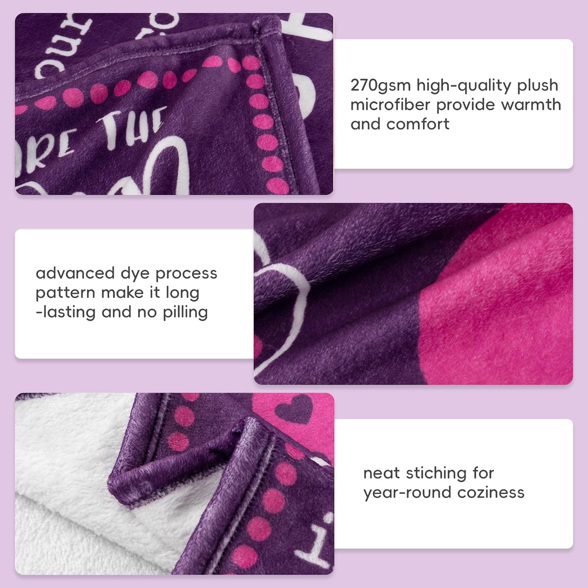 Battilo'S Incredibly Soft And Cozy Blanket for Mothers, a Distinctive Birthday Gift From, Perfect for Mother'S Day, Birthdays, And Christmas. This Flannel Throw Measures 50X60 And Comes in Purple, Ideal for Use on Beds Or Couches
