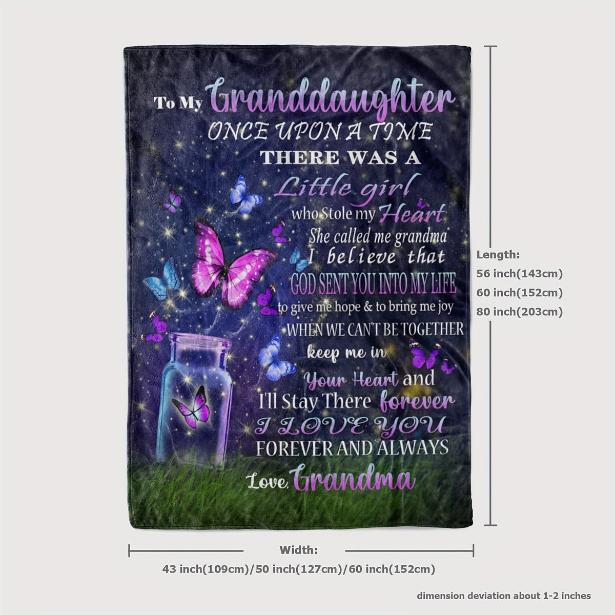 1pc Granddaughter Gifts from Grandma, Granddaughter Gifts Blanket, Gifts for Granddaughter, Great Granddaughter Gifts, Granddaughter Gifts from Nana, Birthday Gifts for Granddaughter Throw Blanket