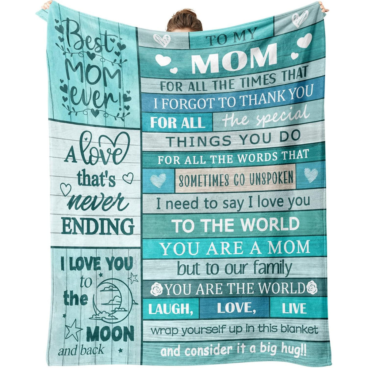 Christmas Blanket for Mom, Gifts for Mom Birthday, Mom Blanket Gifts from Daughters Son, Mother Mommy Throw Blanket for Valentines, Mothers Day 60x50