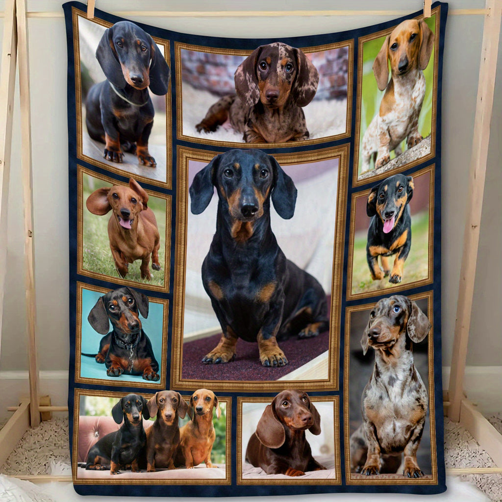 Smolander Hound Patchwork Pattern Soft Blanket Flannel Blanket 1pc