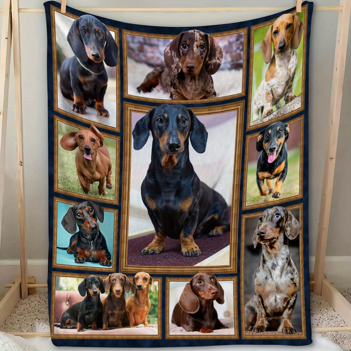 Smolander Hound Patchwork Pattern Soft Blanket Flannel Blanket 1pc