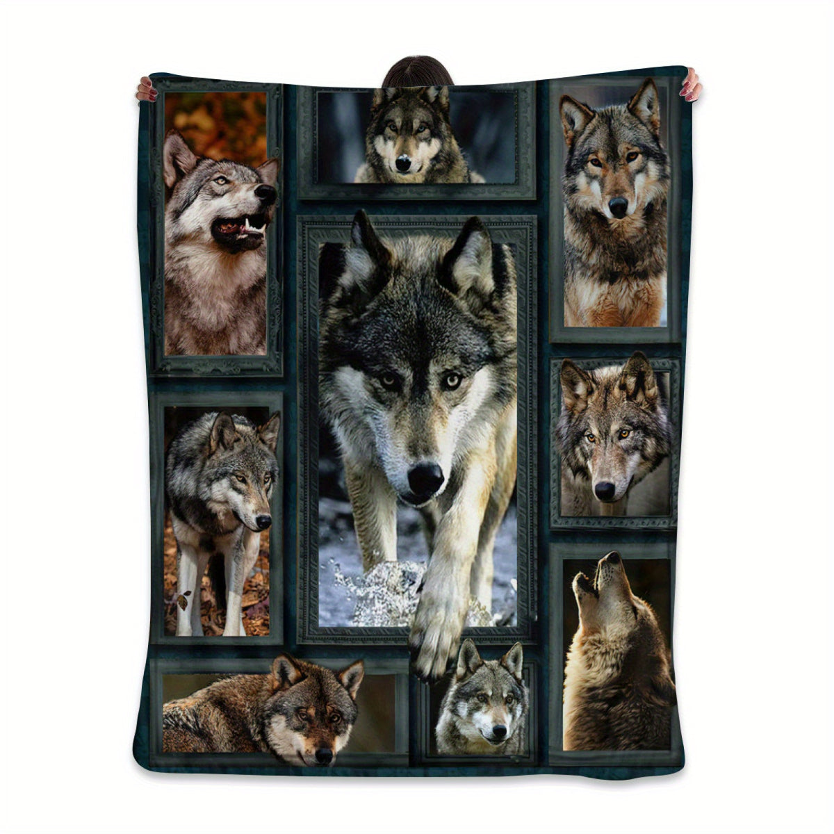 1pc Wolf Blanket Flannel 3D Printing Blanket Adult Flannel Blanket Chair Sofa Bedroom Blanket Room Decor