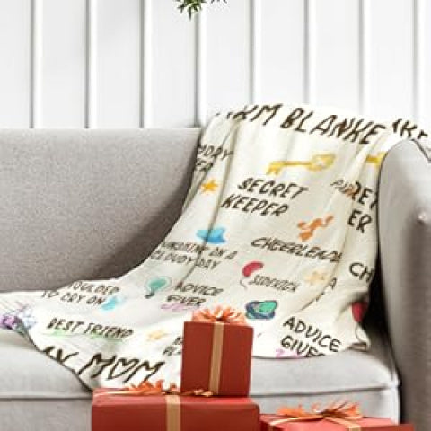 Gifts for Mom, Birthday Gifts for Moms, Mom's Birthday, Christmas Valentines Mothers Day Ideas Gifts for Mother-A Warm Blanket to- My MOM Blanket White 60 X 50