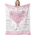 Birthday Gifts for Wife from Husband, Wife Birthday Gift Ideas, Wedding Anniversary Romantic Gifts for Women, Christmas& Valentines Day Gift for Wifey, to My Wife's Flannel Throw Blanket 80 X 60