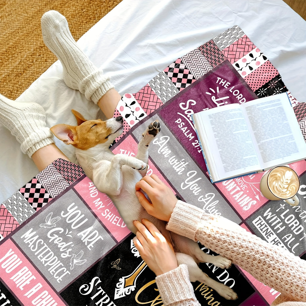 Christian Gift Blanket for Religious Enthusiasts, Soft Plush Sofa Blanket, TV Blanket, 1pc
