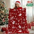 1pc, Santa Claus, Elk, Snowflake, Red Printed Flannel Blanket, Wholesale Blanket, Christmas Gift Blanket, Soft Warm Memorial Blanket, Unforgettable Moments, Camping, Travel, Car, Office Blanket, Home Decor